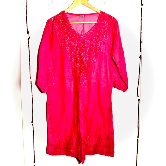 ✨PINK FREE SIZE BLOUSE %100 COTTON - Picture 1 of 6